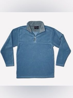 EUC Foot Locker Men’s Vintage 1/4 Zip Fleece Pullover Sweatshirt Baby Blue XL